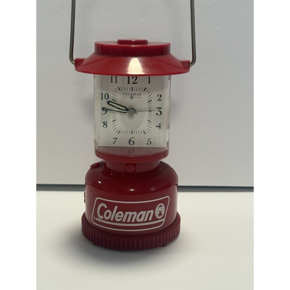 Coleman 6 Inch Lantern - Novelty Clock Battery Operated with Light & Alarm Red